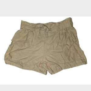 Zac And Rachel Linen Blend Shorts Womens Brown Pockets Drawstring Size Large